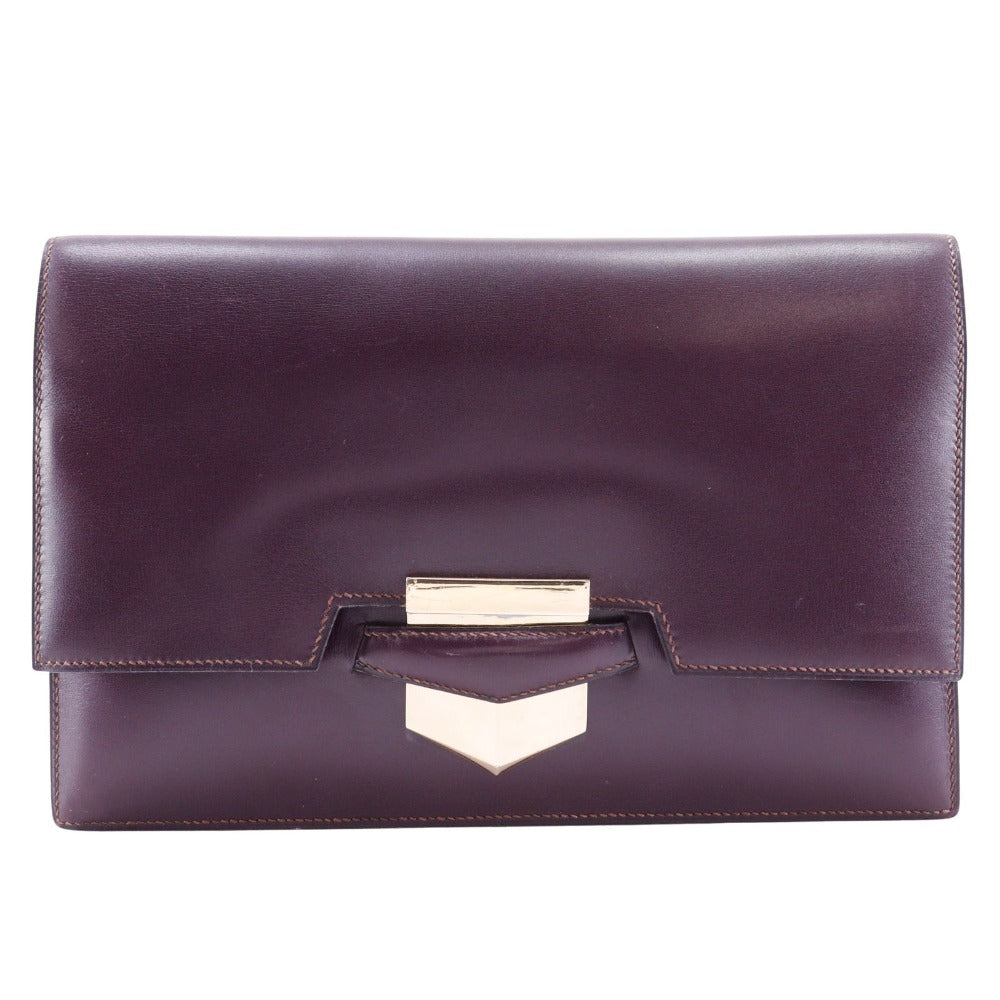HERMES Clutch bag Box scarf Bordeaux vintage Fako Women