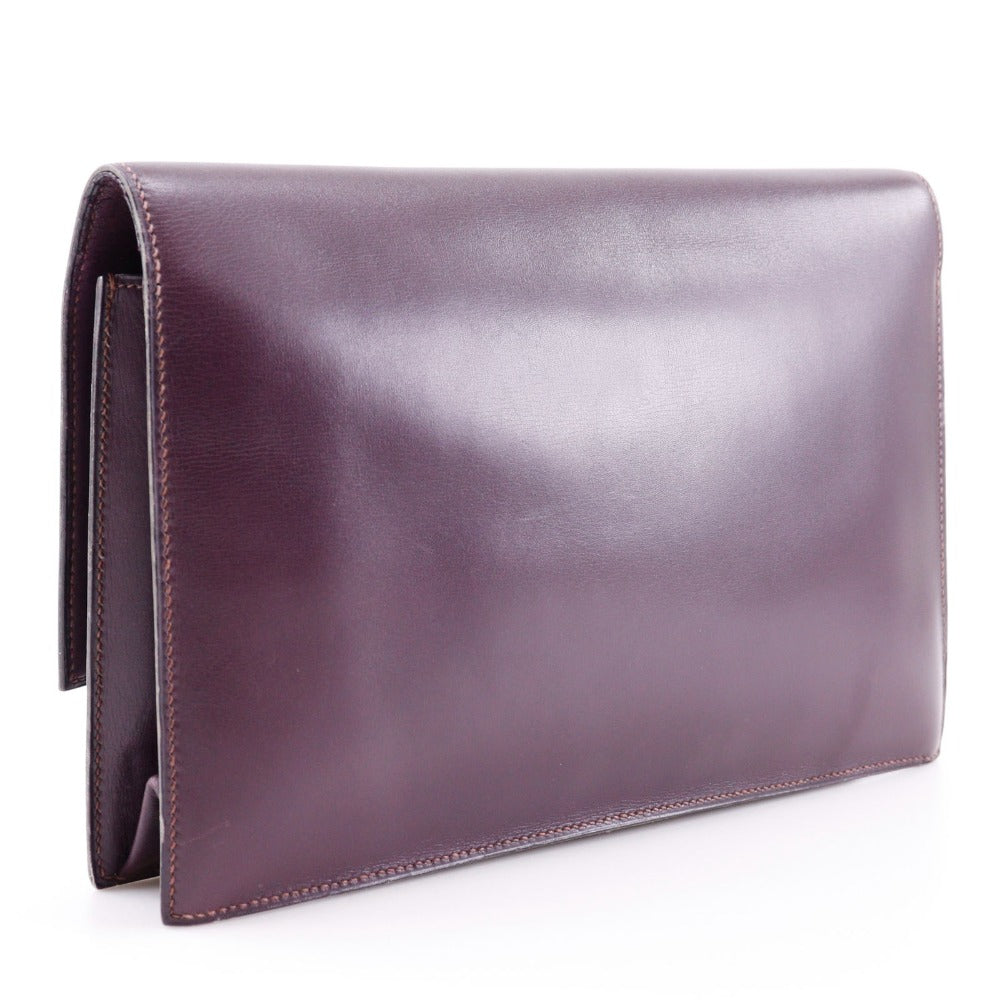 HERMES Clutch bag Box scarf Bordeaux vintage Fako Women