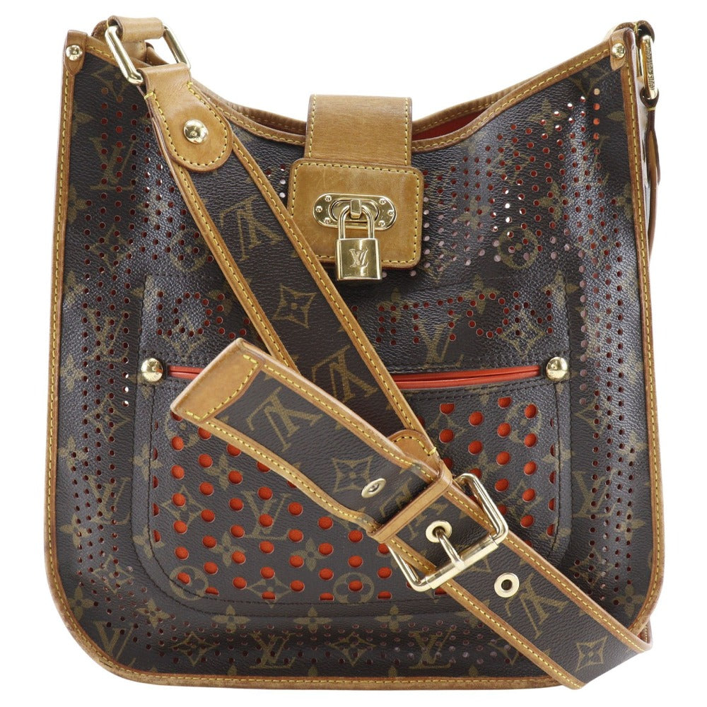 LOUIS VUITTON Shoulder Bag M95174 Monogram Perfo Brown / orange Musette Women