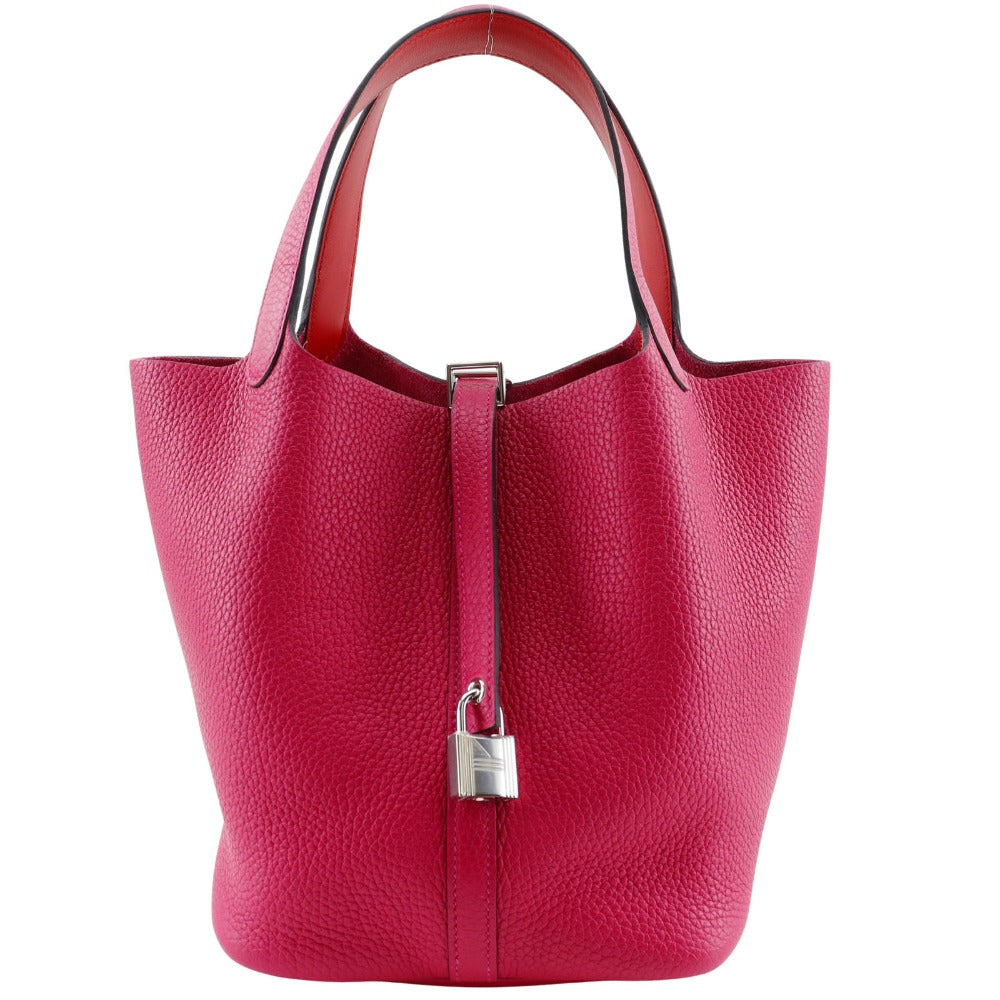 HERMES Handbag Togo pink Pico Tan Lock MM Women