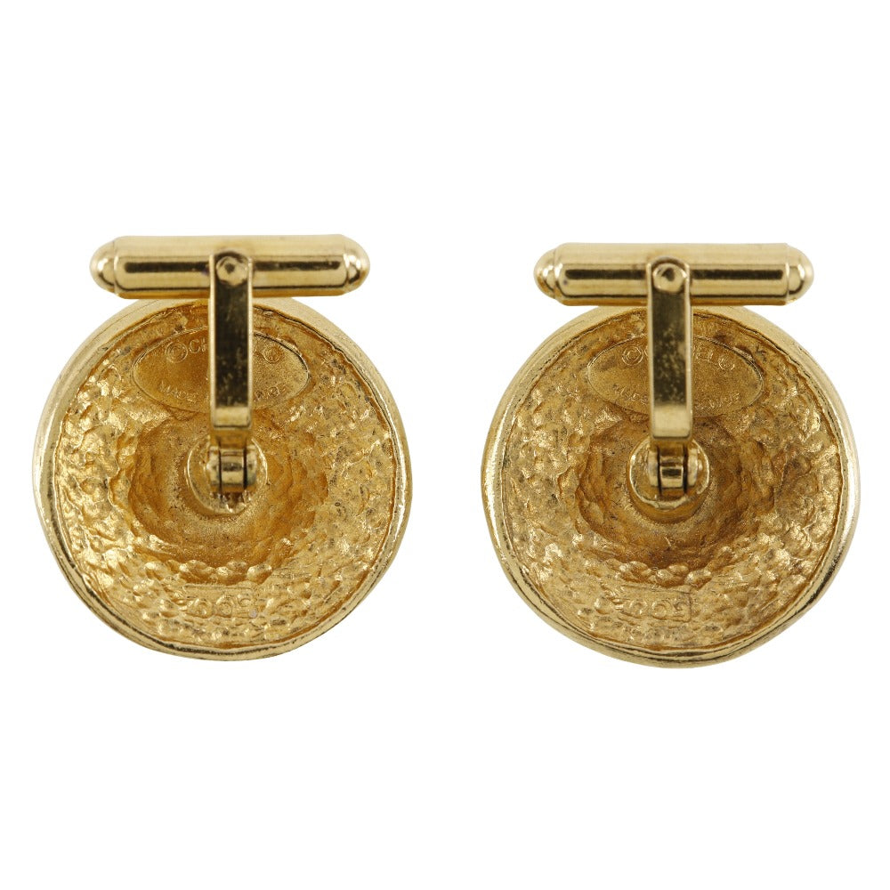 CHANEL cuffs Plated Gold gold vintage flour logo mens