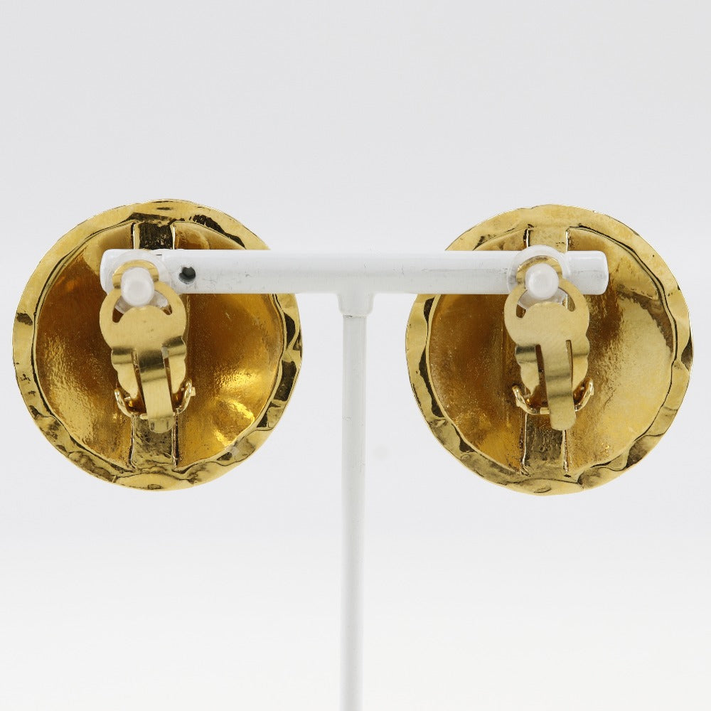 CHANEL Earring Plated Gold gold vintage Matrasse COCO Mark Women