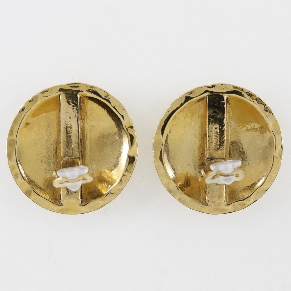 CHANEL Earring Plated Gold gold vintage Matrasse COCO Mark Women
