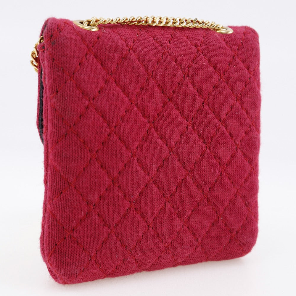 CHANEL Shoulder Bag cotton pink micro Chain pouch Women