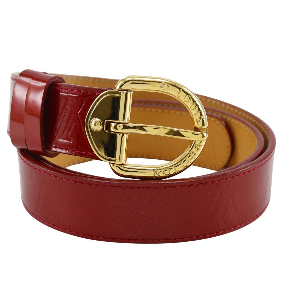 LOUIS VUITTON belt M6980 Monogram Vernis Red Saintur Women 80/32