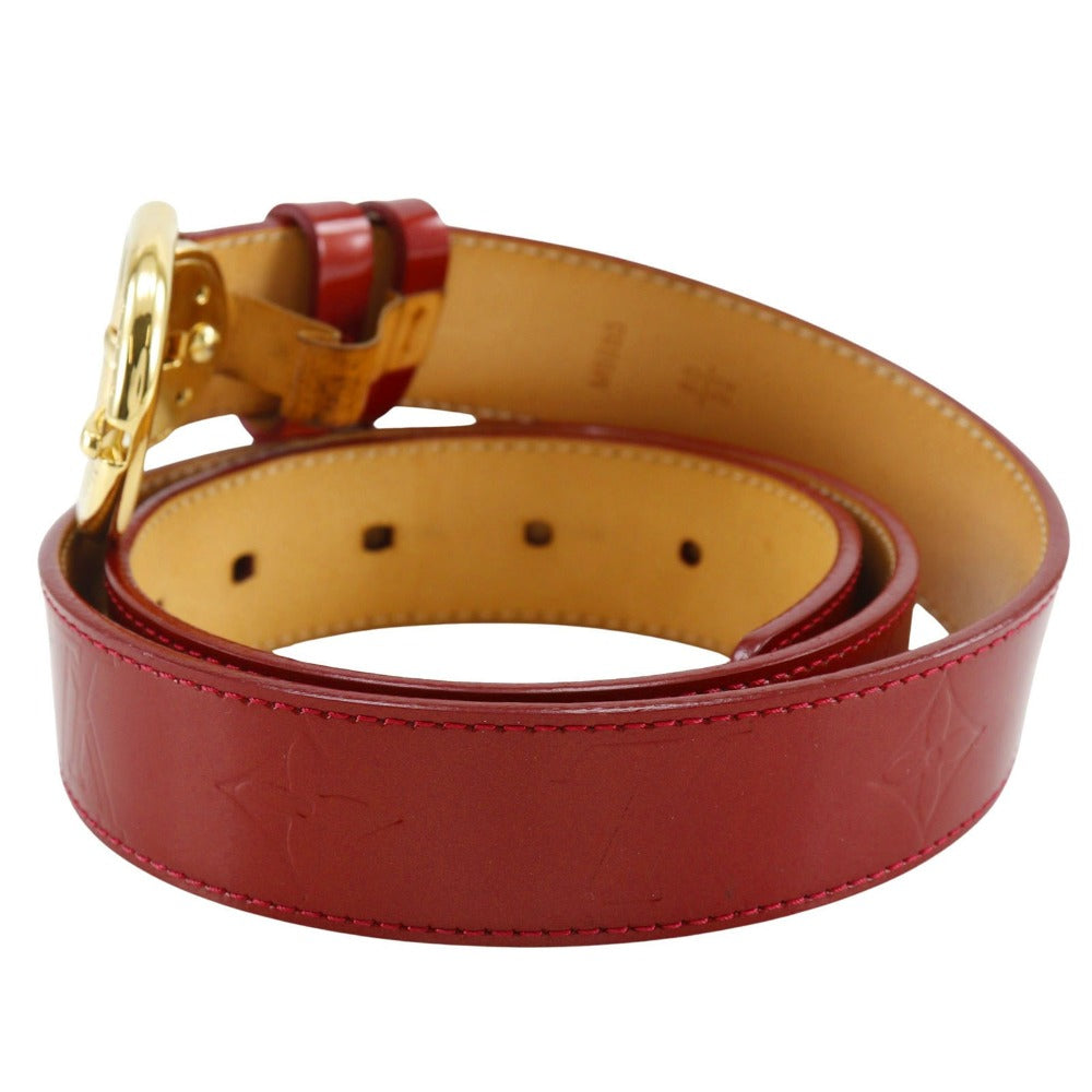 LOUIS VUITTON belt M6980 Monogram Vernis Red Saintur Women 80/32