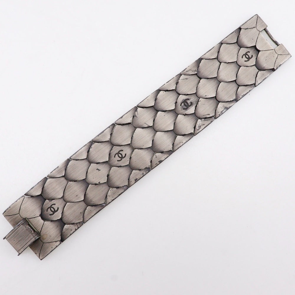 CHANEL bracelet metallic Silver COCO Mark Women