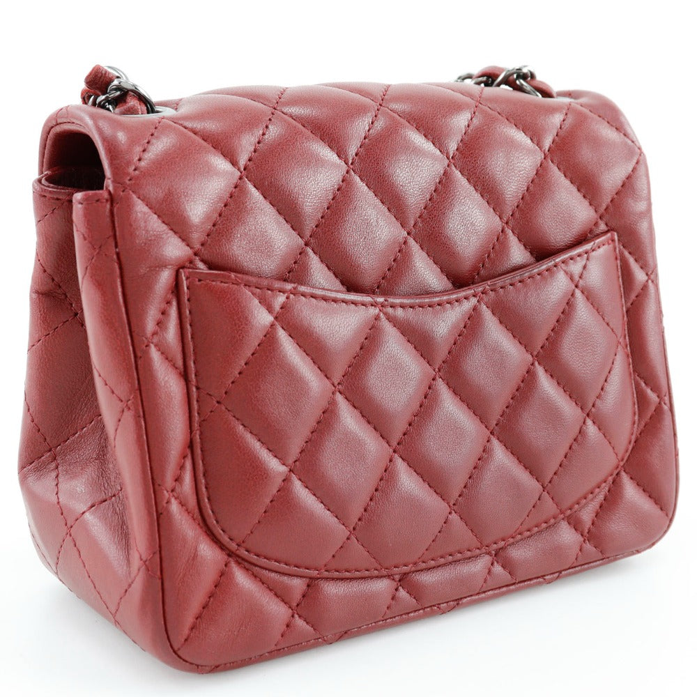 CHANEL Shoulder Bag lambskin Red Matrasse Mini ChainShoulder Women