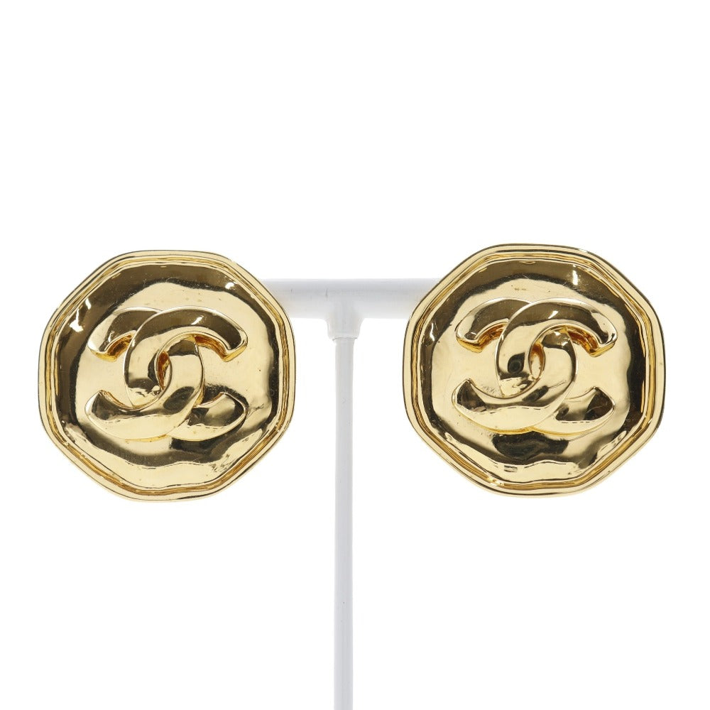 CHANEL Earring Plated Gold gold vintage COCO Mark Women