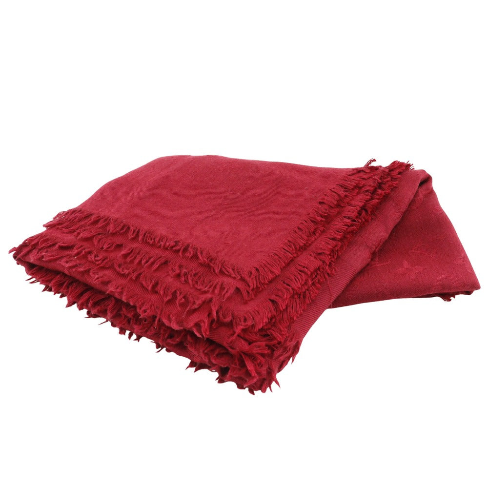 LOUIS VUITTON Stall M72237 Silk, Wool Red Large format stall Shoal Monogram Women