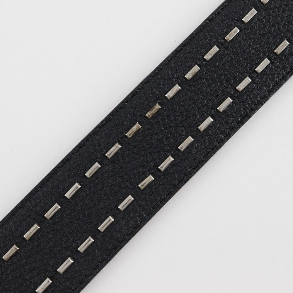 FENDI Shoulder strap leather Black / red Studs Celeria mens(Unisex)