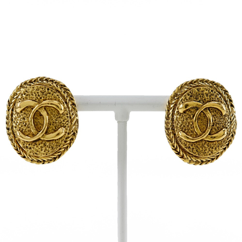 CHANEL Earring Plated Gold gold vintage COCO Mark Women