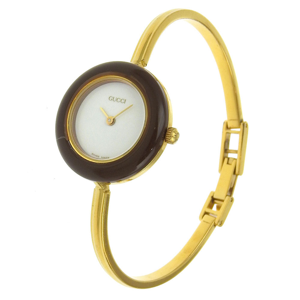 GUCCI Watches Quartz 11/12.2 Plated Gold gold Change bezel White dial Women