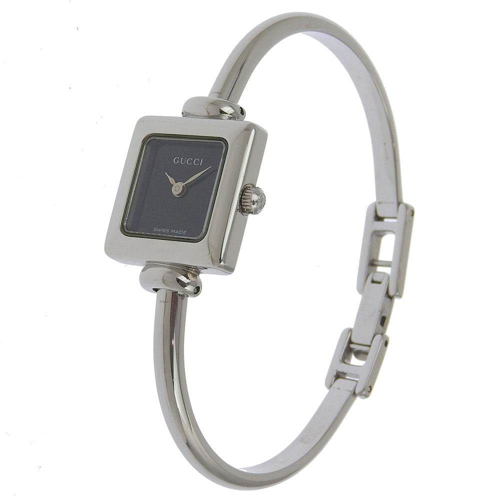 GUCCI Watches Quartz 1900L Stainless Steel Silver black dial Women