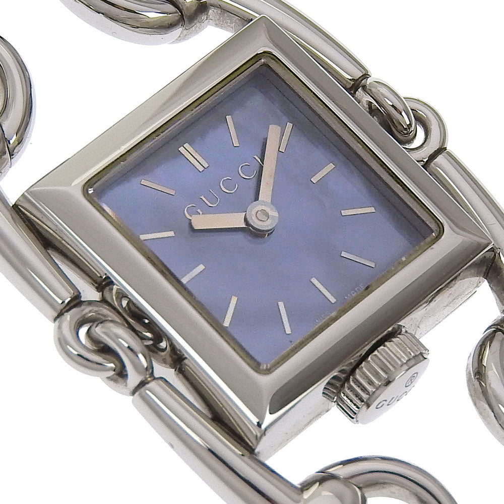 GUCCI Watches Quartz 116.5 Stainless Steel Silver Signoria Blue shell dial Women