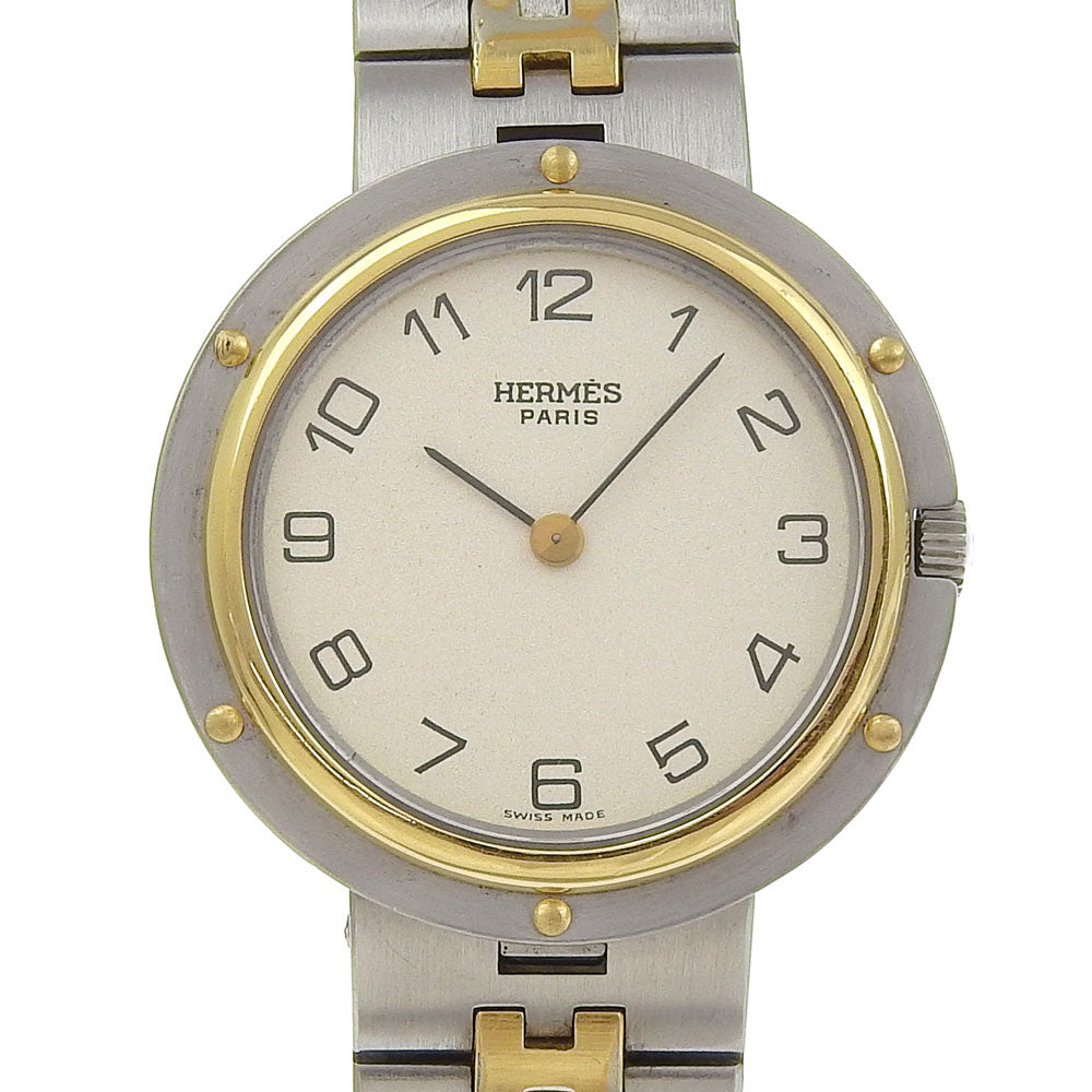 HERMES Watches Quartz Stainless Steel , Plated Gold Silver profile Ivory dial Women
