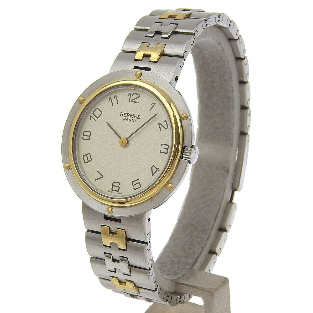 HERMES Watches Quartz Stainless Steel , Plated Gold Silver profile Ivory dial Women