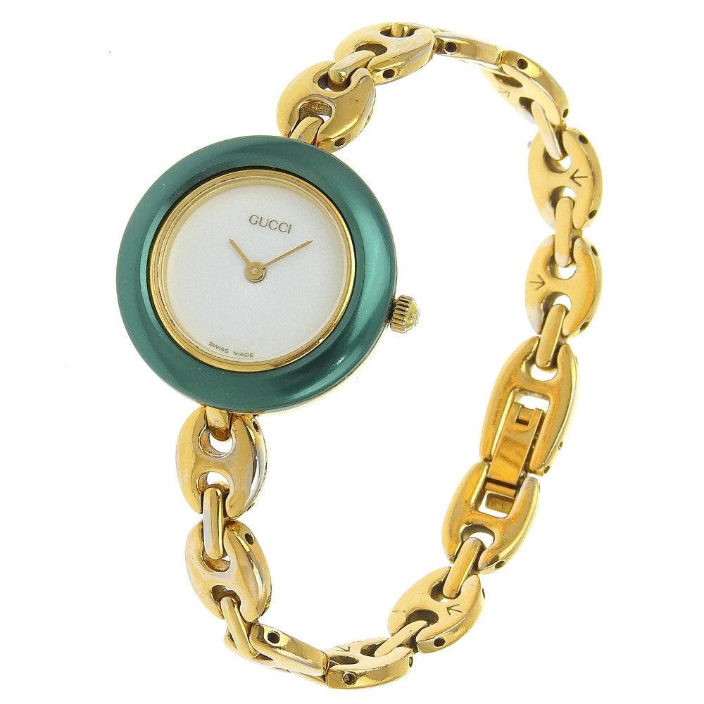 GUCCI Watches Quartz 11/12.2 Plated Gold gold Change bezel White dial Women