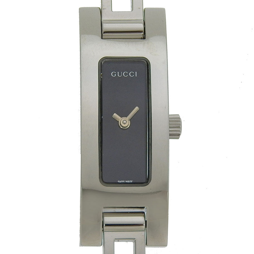 GUCCI Watches Quartz 3900L Stainless Steel Silver black dial Women