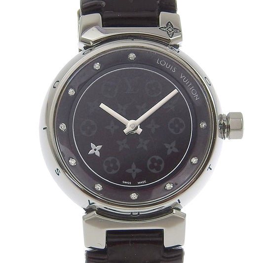 LOUIS VUITTON Watches Quartz Q12M3 Stainless Steel, Monogram Vernis wine-red Disc Dearmon PM Tambour Bordeaux dial Women