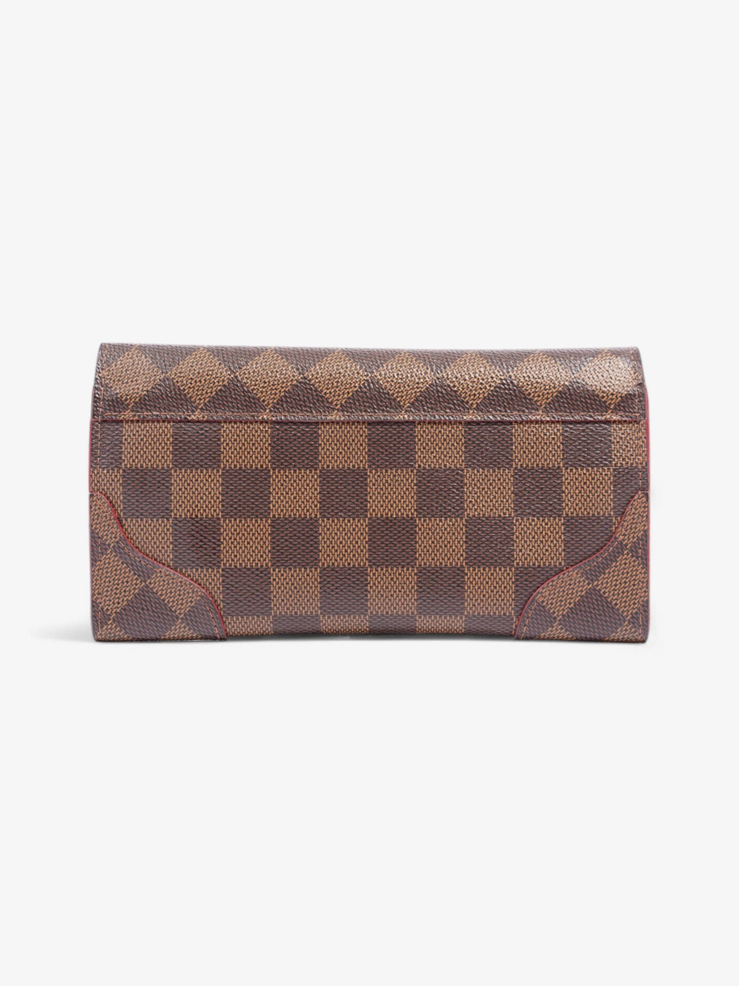 Louis Vuitton Kaisa Long Wallet Damier Ebene / Red / Gold Coated Canvas