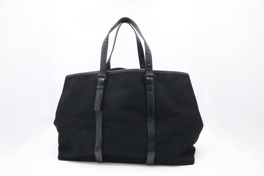 Bottega Veneta Travel Tote in Black Canvas