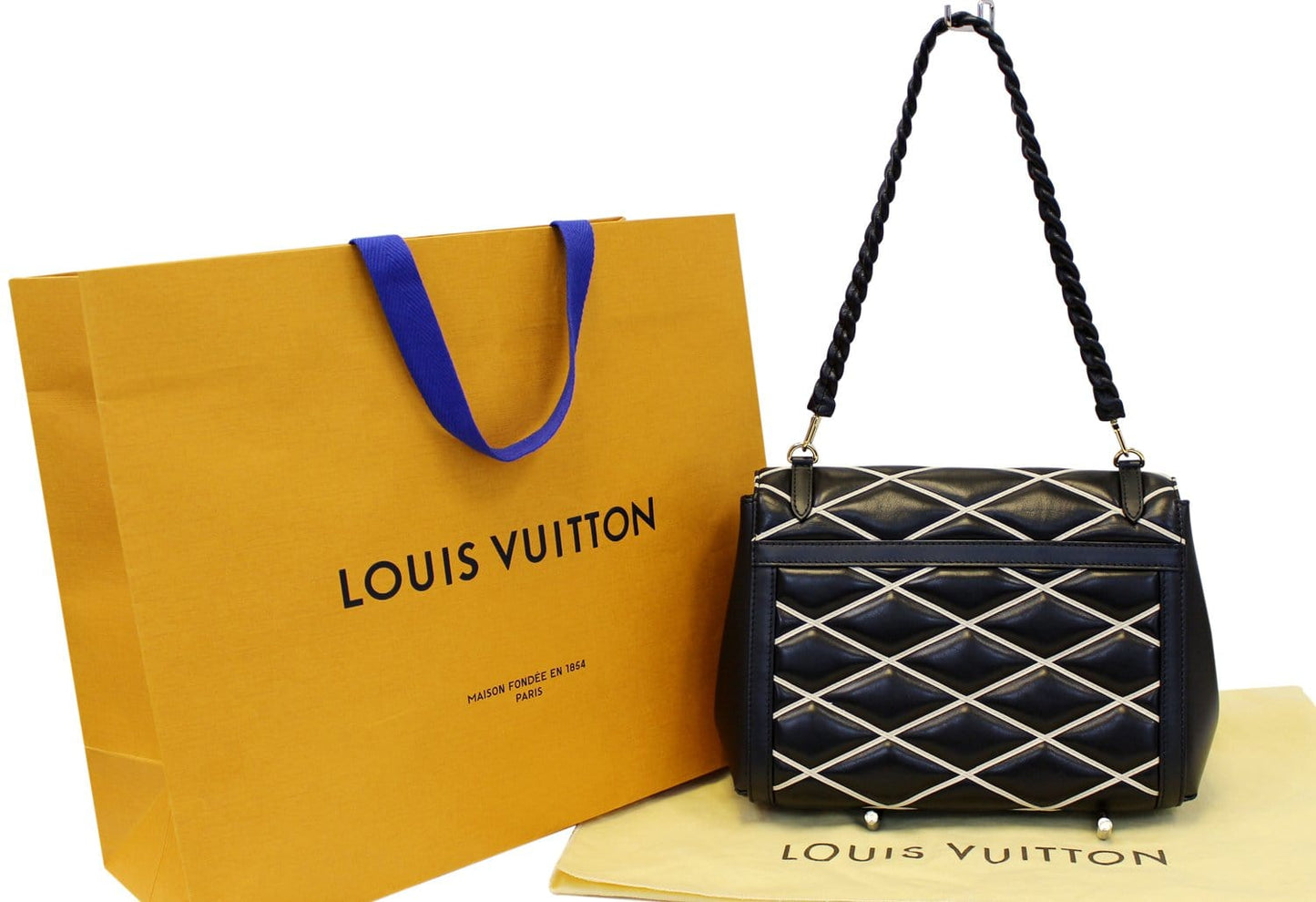 LOUIS VUITTON Lambskin Leather Malletage Pochette Flap Shoulder Bag - 20% Off