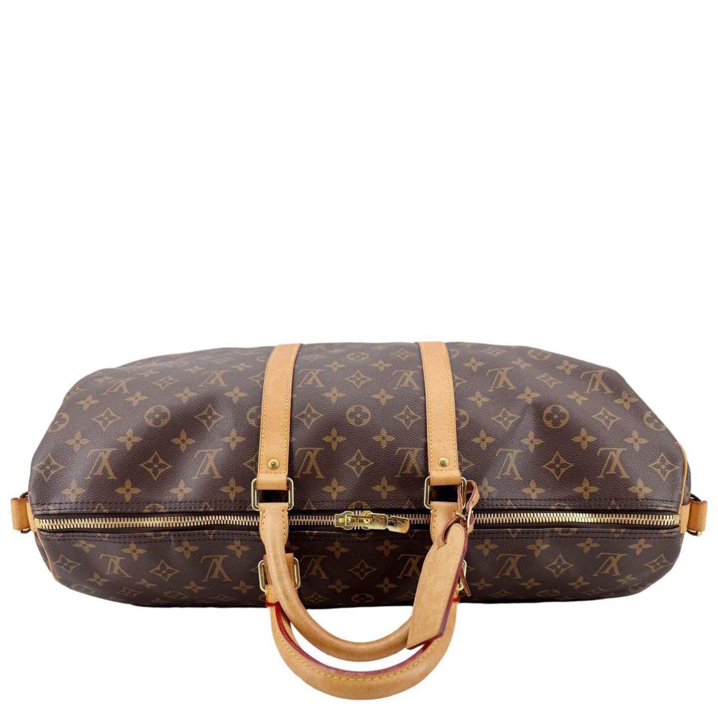LOUIS VUITTON Keepall 50 Bandouliere Monogram Canvas Travel Bag Brown