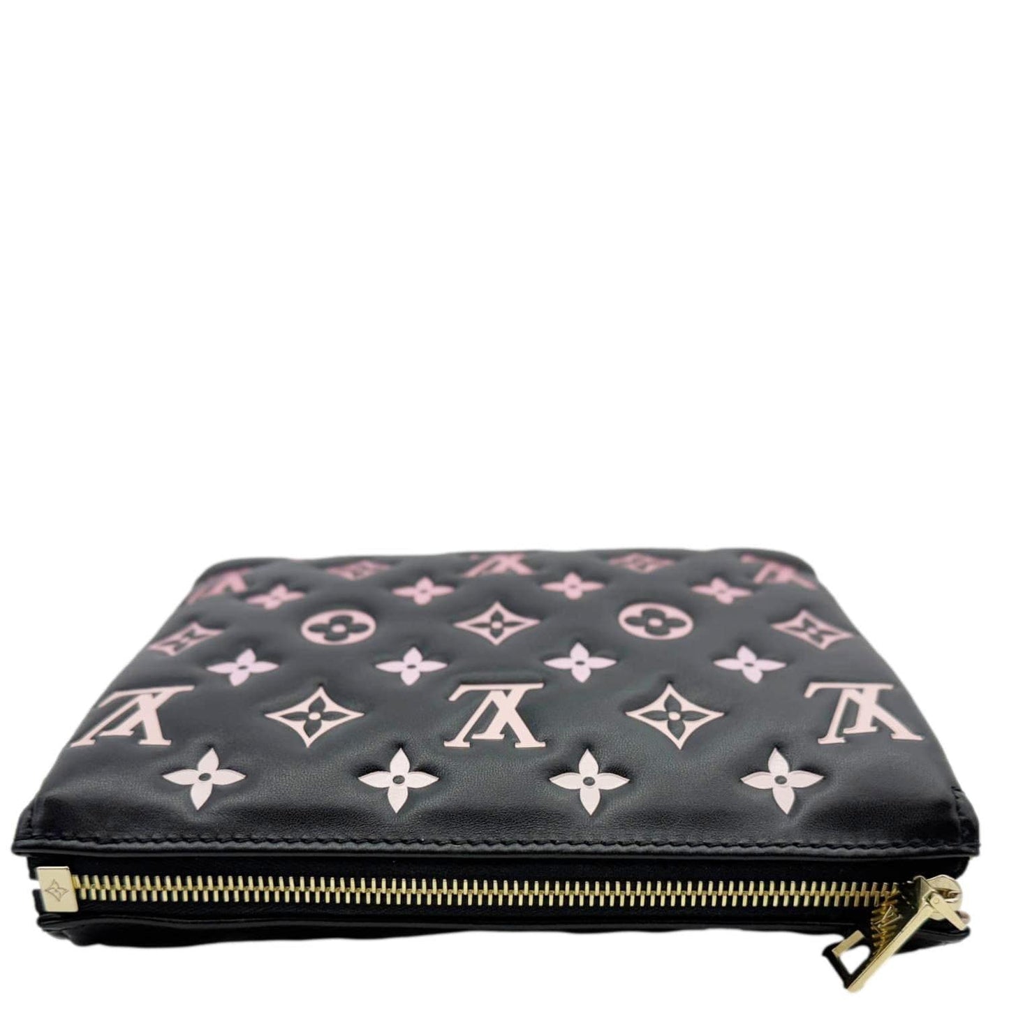 LOUIS VUITTON Coussin BB Monogram Embossed Leather Shoulder Bag Black