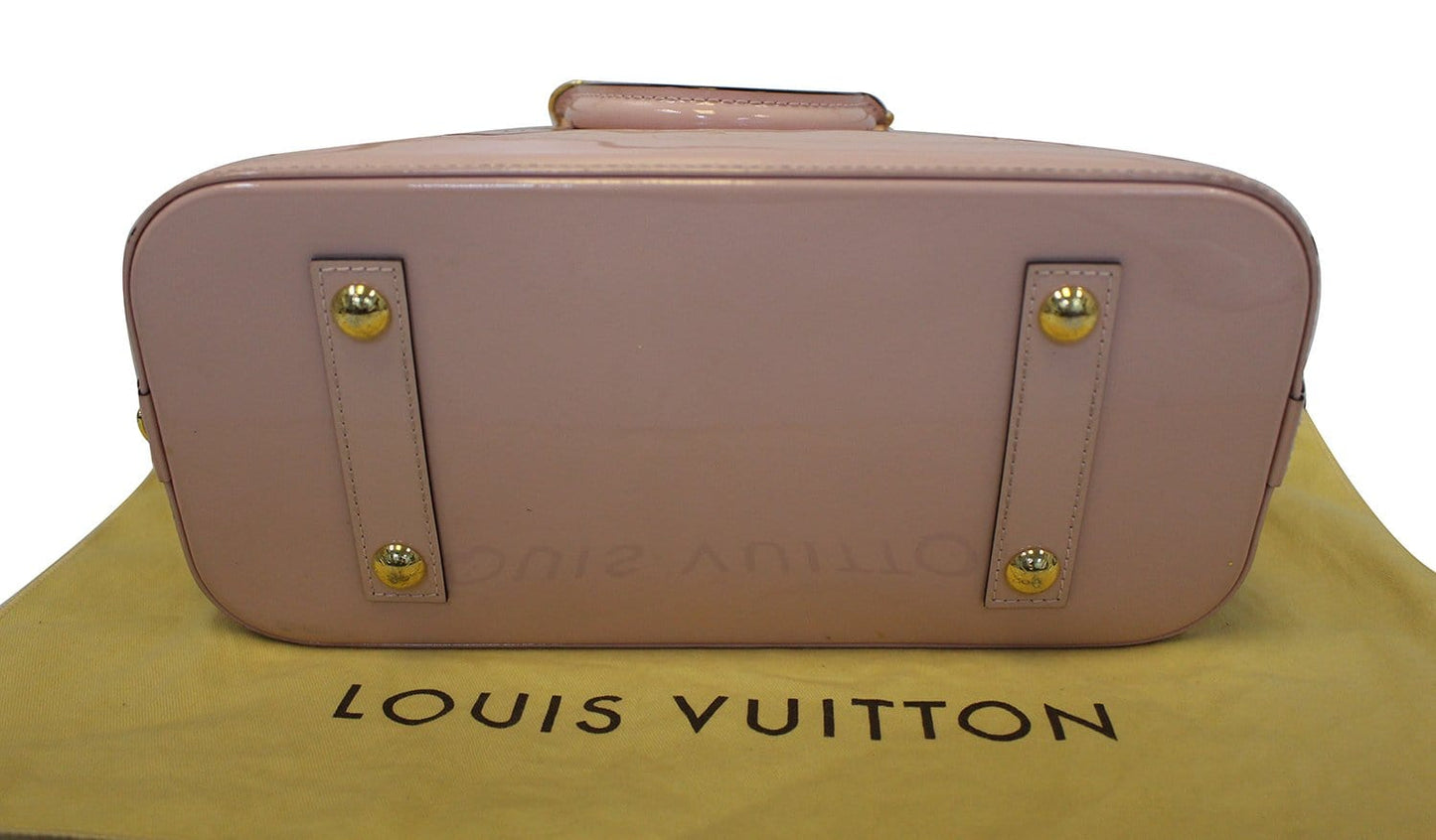 LOUIS VUITTON Vernis Leather Alma PM Rose Ballerine Satchel Bag