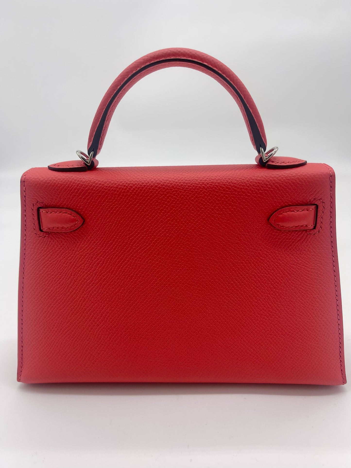 Luxury Hermes Kelly 20 Epsom Rose Jaipur Palladium Hardware