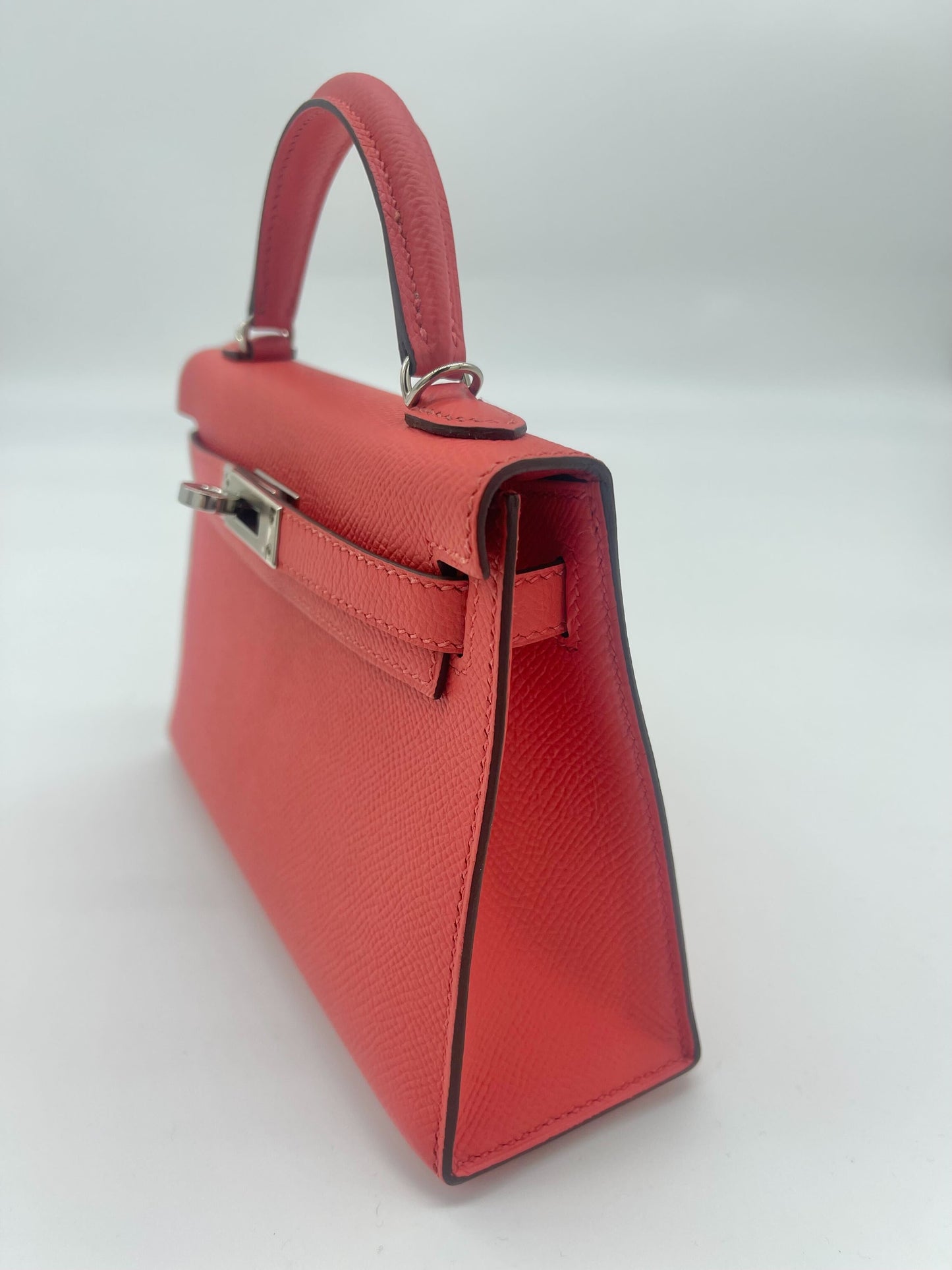 Luxury Hermes Kelly 20 Epsom Rose Jaipur Palladium Hardware