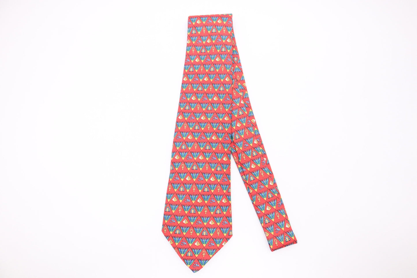 Hermès Egypt Tie in Red Silk