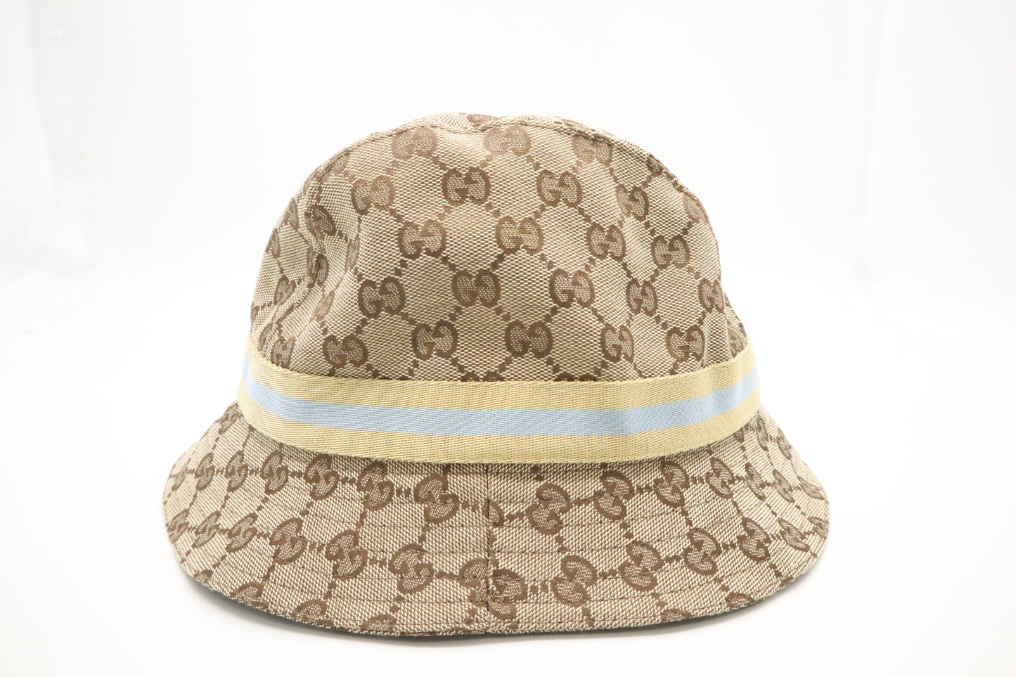 Gucci Bucket Hat in Beige and Brown Canvas