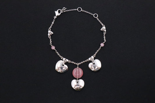 Dior Heart Bracelet with Pink Beads