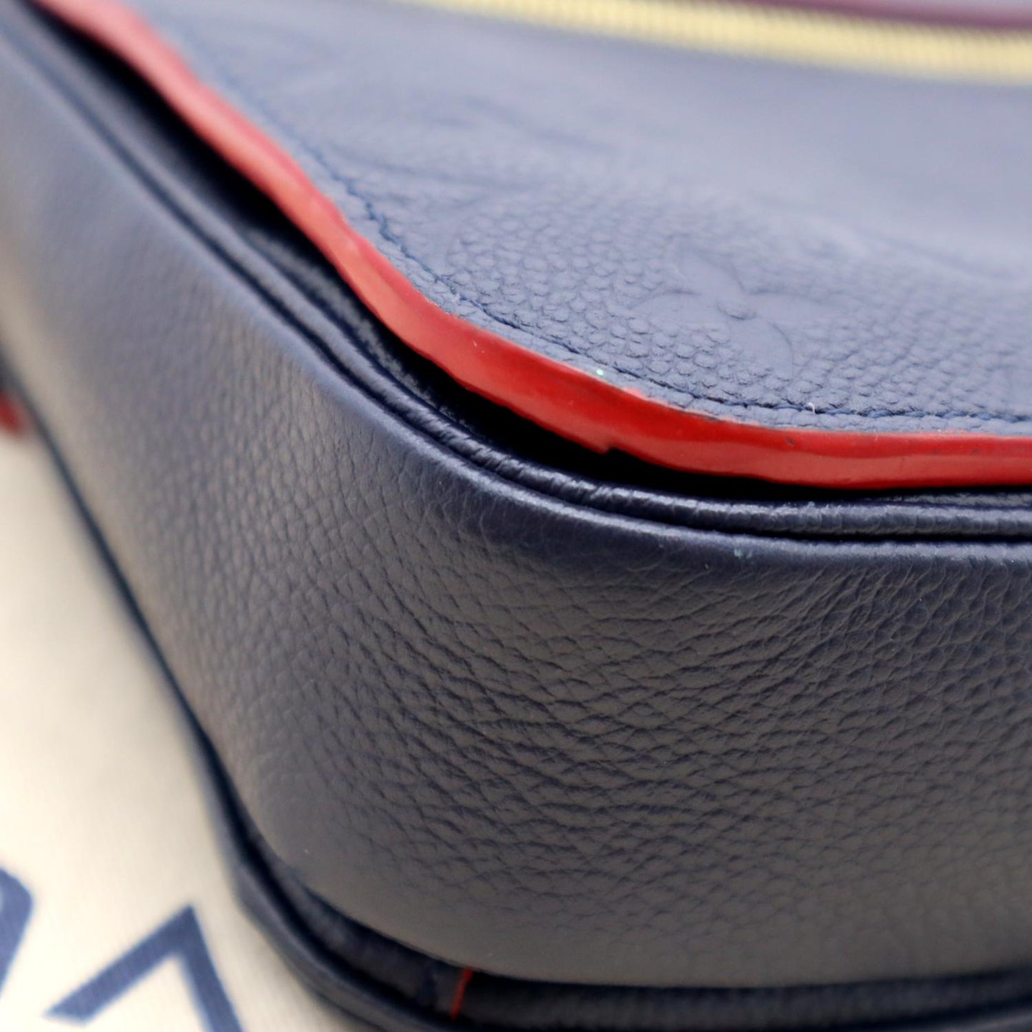LOUIS VUITTON Metis Pochette Empreinte Leather Crossbody Bag Blue