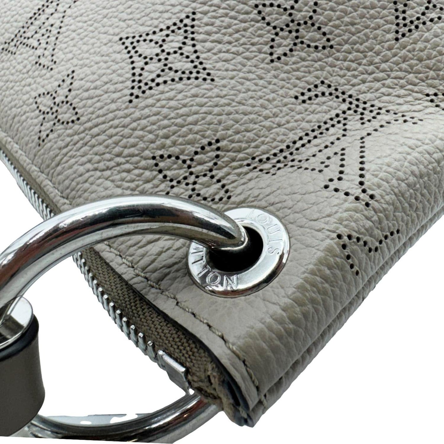 LOUIS VUITTON Beaubourg Mahina MM Leather Hobo Shoulder Bag Galet