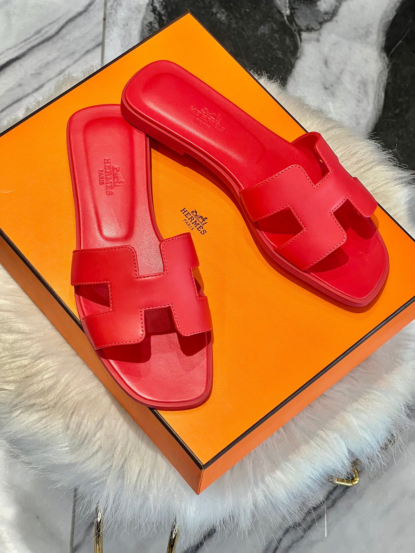 HERMÈS  Epsom Oran Sandals Slides