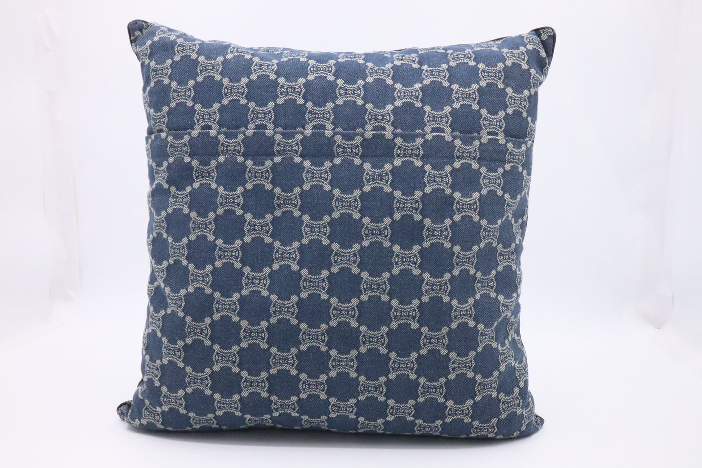 Celine Square Pillow in Macadam Denim Canvas