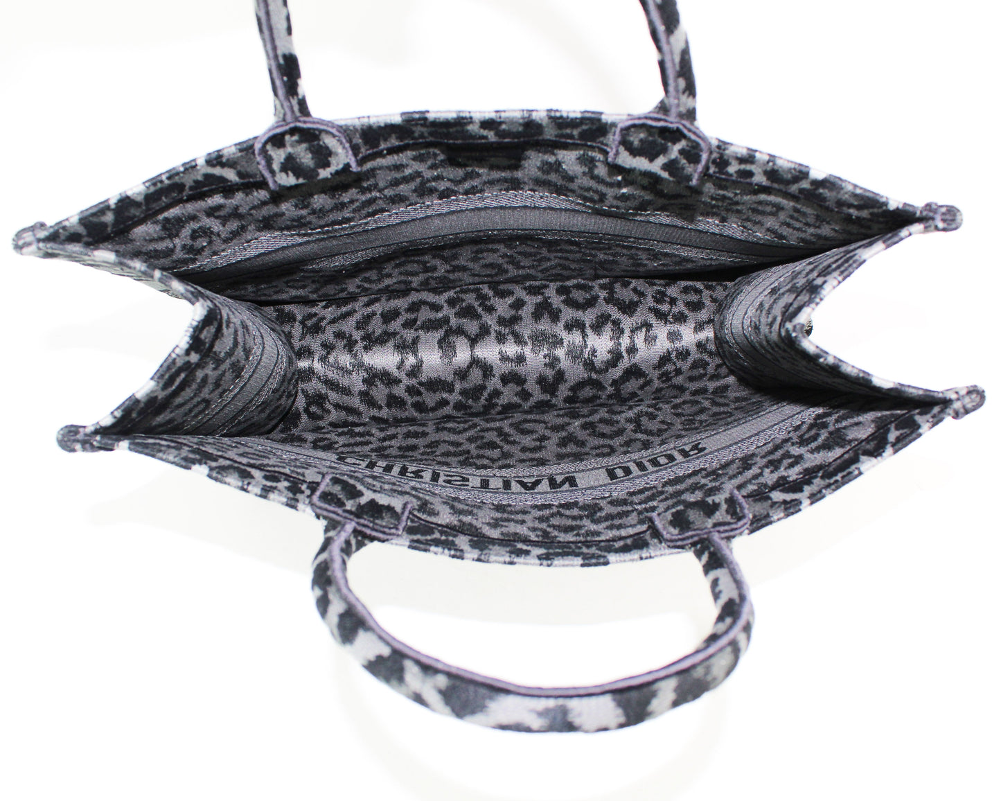 Dior Gray Mizza Embroidery Book Tote