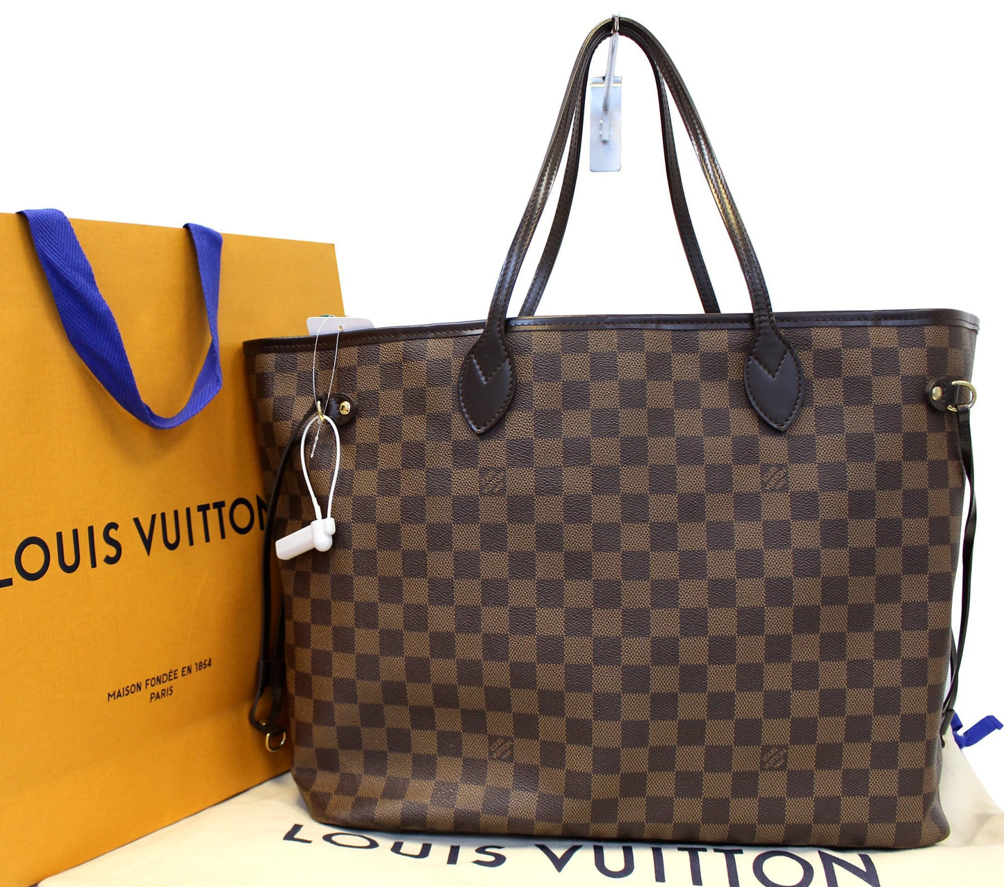 LOUIS VUITTON Damier Ebene Neverfull GM Brown Tote Bag