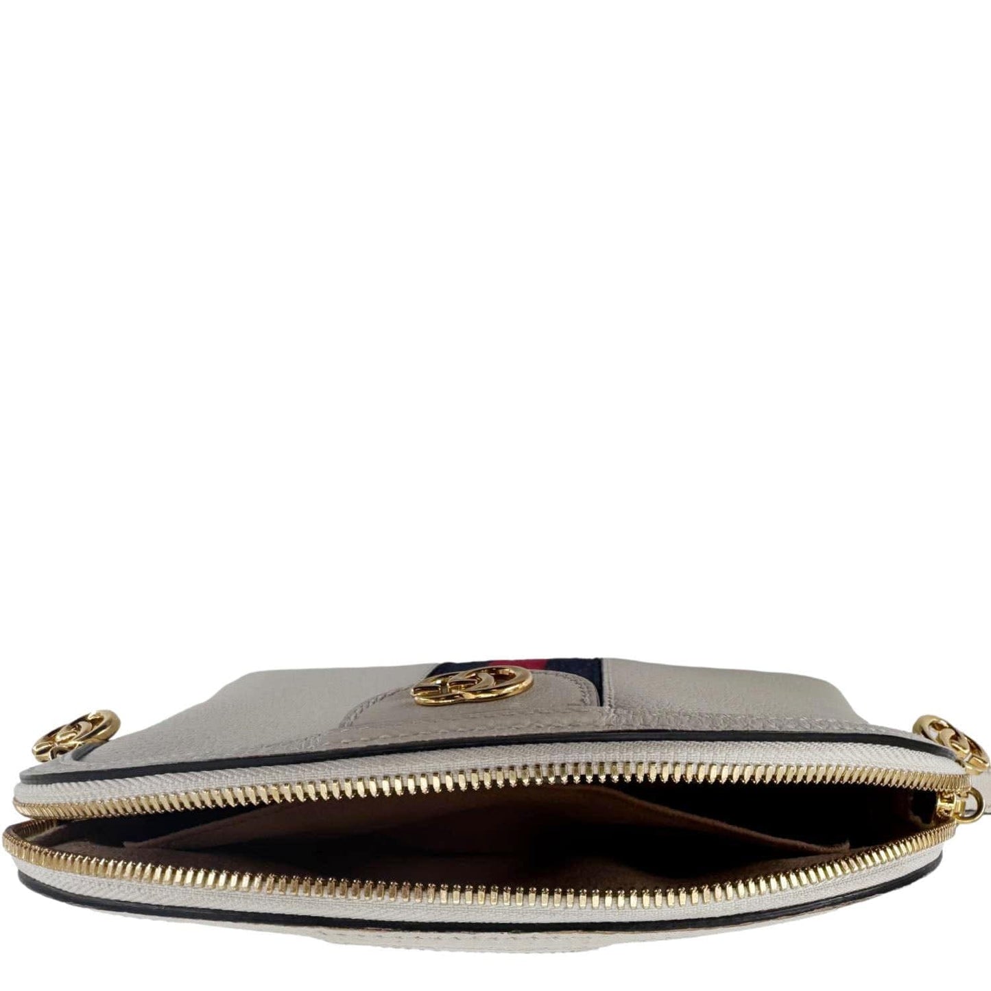 GUCCI Ophidia Dome Small Leather Shoulder Bag Off White 499621
