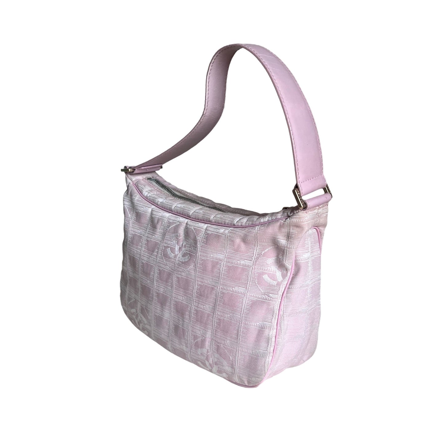 Chanel Ice Cube 2003 -2004 Pink Canvas Hobo Shoulder Bag