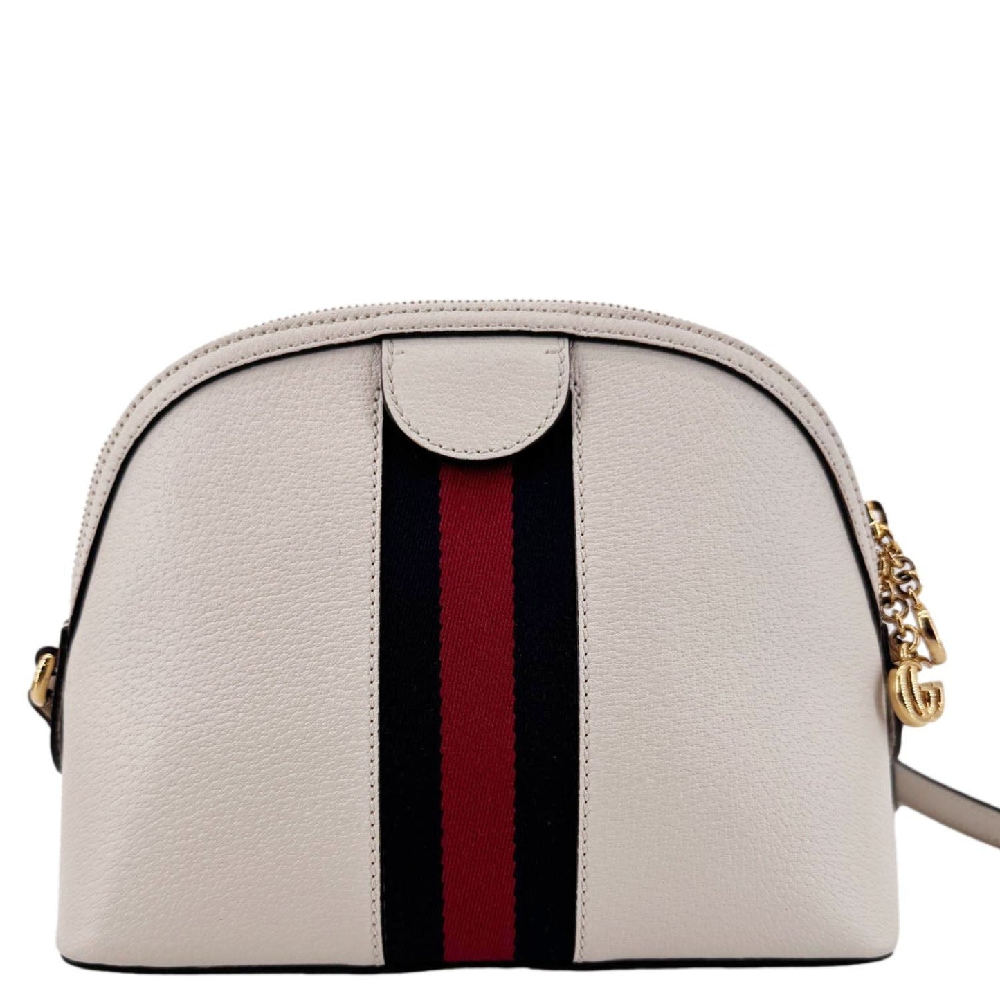 GUCCI Ophidia Dome Small Leather Shoulder Bag Off White 499621