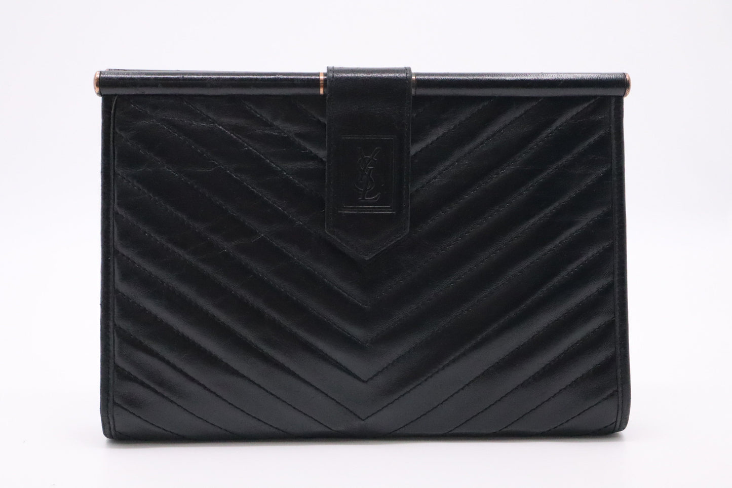 YSL Saint Laurent Clutch in Black Leather