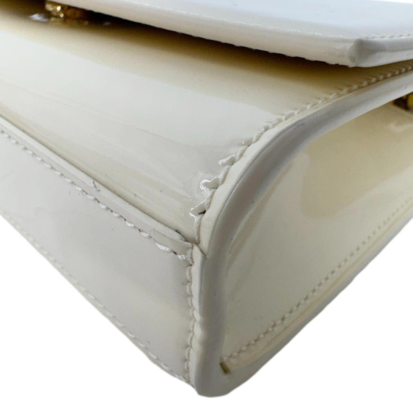 YVES SAINT LAURENT Kate Small Patent Leather Crossbody Bag Off White