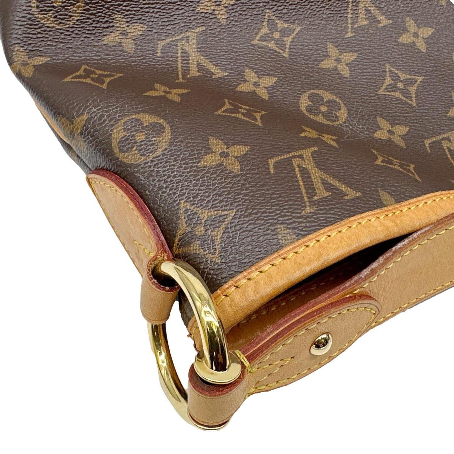 LOUIS VUITTON Delightful MM Monogram Canvas Hobo Shoulder Bag Brown