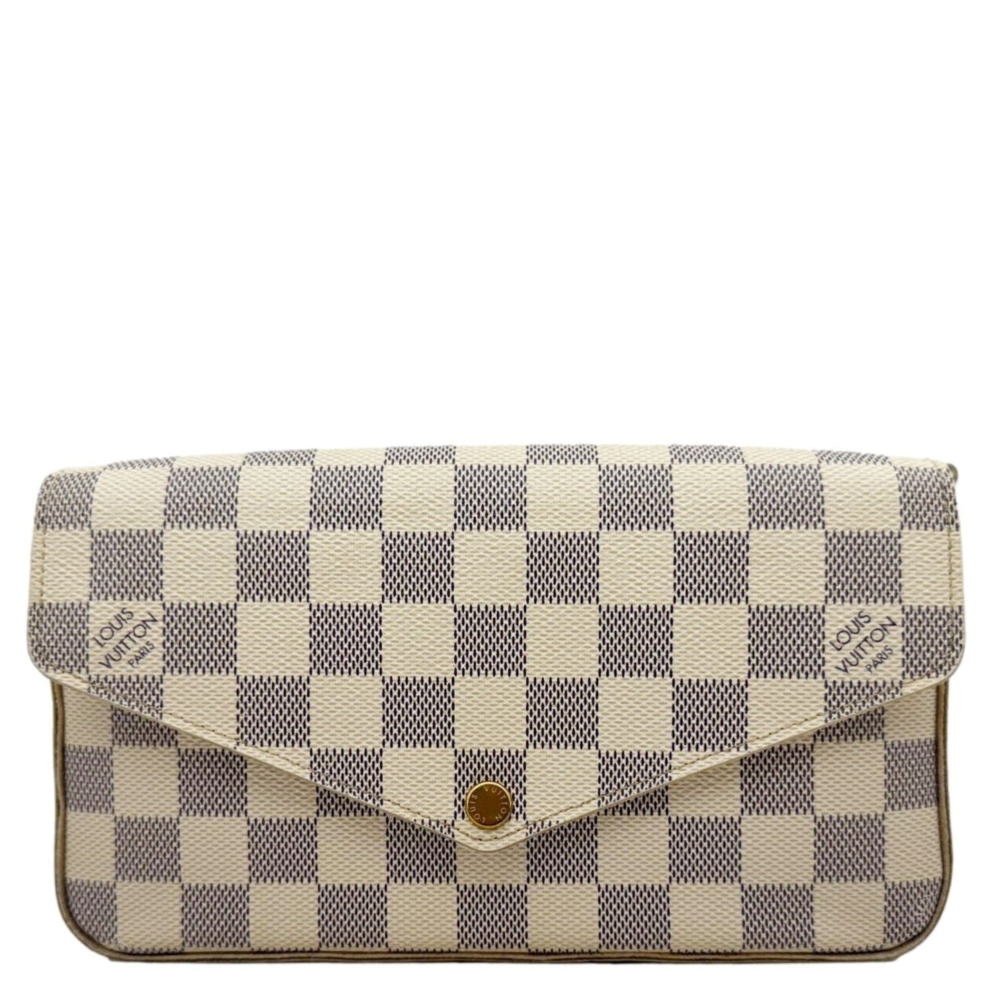 LOUIS VUITTON Felicie Pochette Damier Azur Crossbody Bag Rose Ballerine
