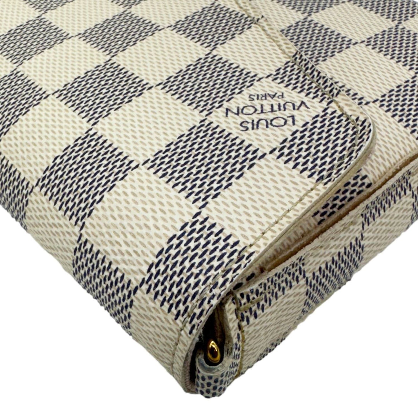 LOUIS VUITTON Felicie Pochette Damier Azur Crossbody Bag Rose Ballerine