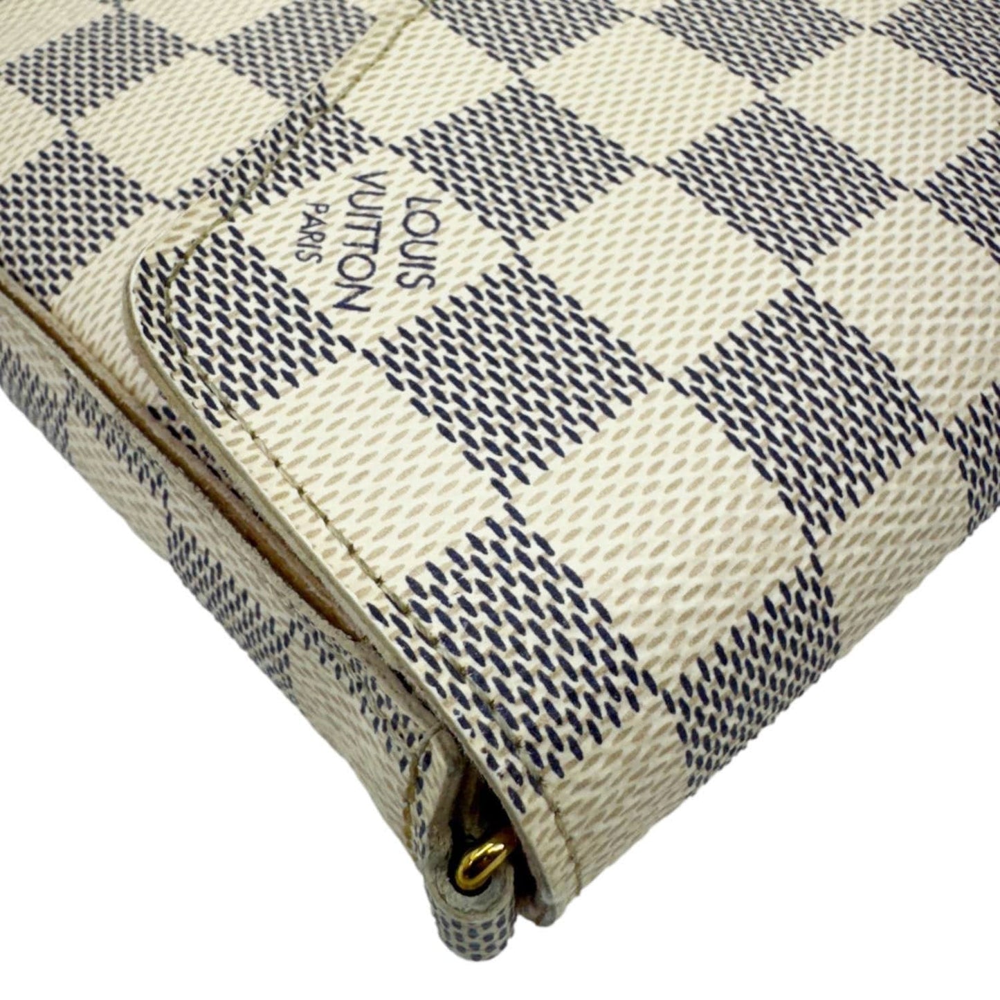 LOUIS VUITTON Felicie Pochette Damier Azur Crossbody Bag Rose Ballerine